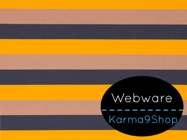 0,5m Webware Kim Streifen camel / senf / dunkelblau