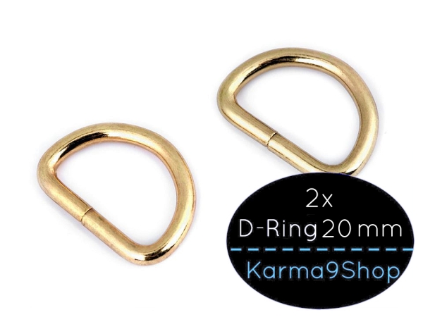 2 D-Ringe 20mm #3 gold