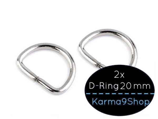 2 D-Ringe 20mm #3 silber