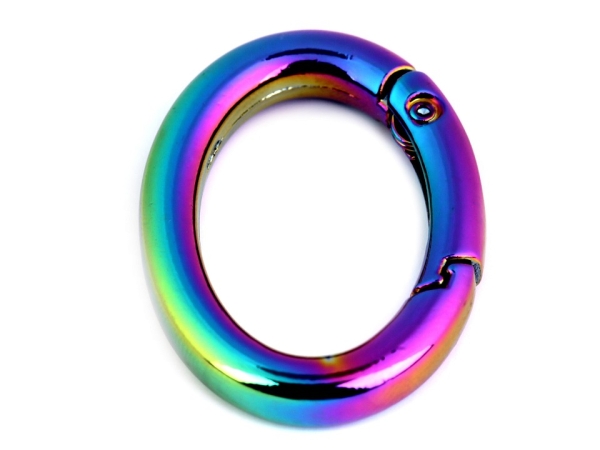Taschenring oval Regenbogen