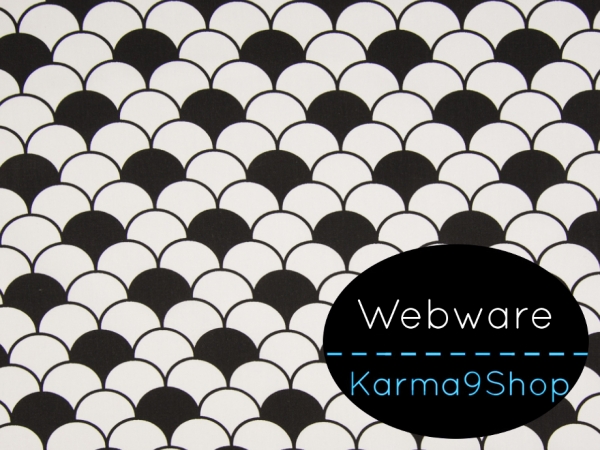 0,1m Webware Waben schwarz/weiss #9