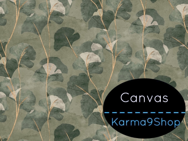 0,5m Canvas Ginkgo Flower oliv