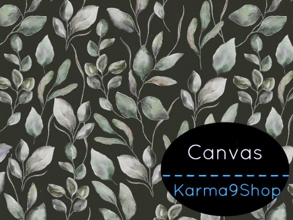 0,5m Canvas Leaves dunkelgrün