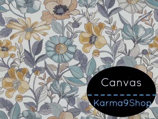 0,5m Canvas Flowers #2 weiss