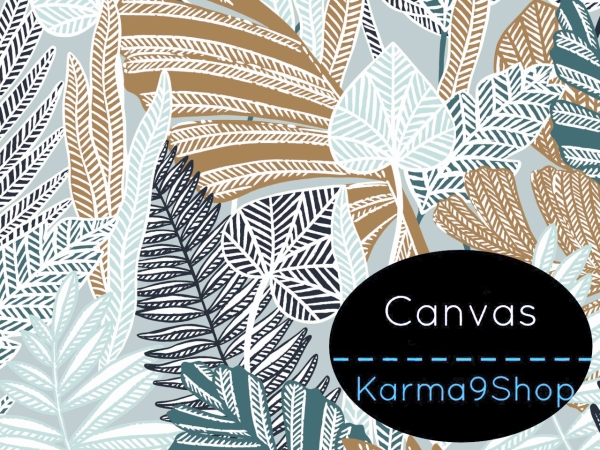 0,5m Canvas Leaves #2 mintgrau