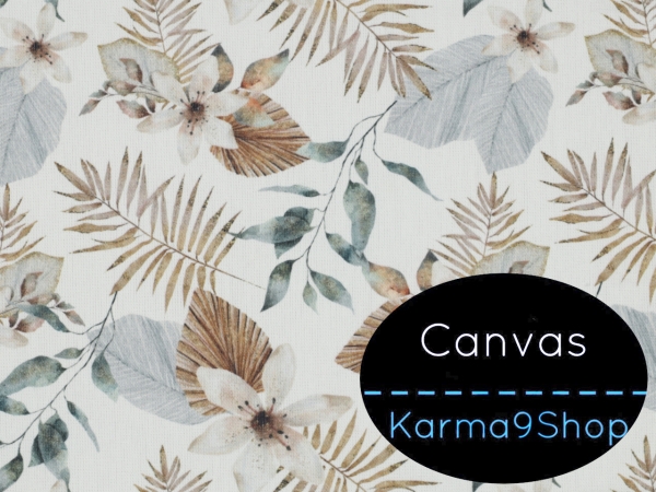 0,5m Canvas Leaves #2 weiss