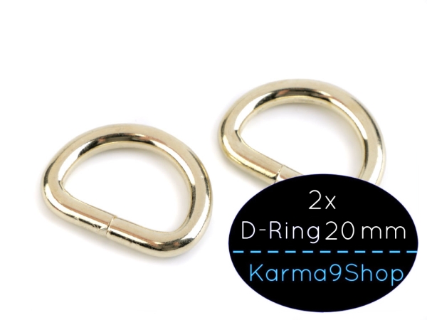 2 D-Ringe 20mm #2 gold