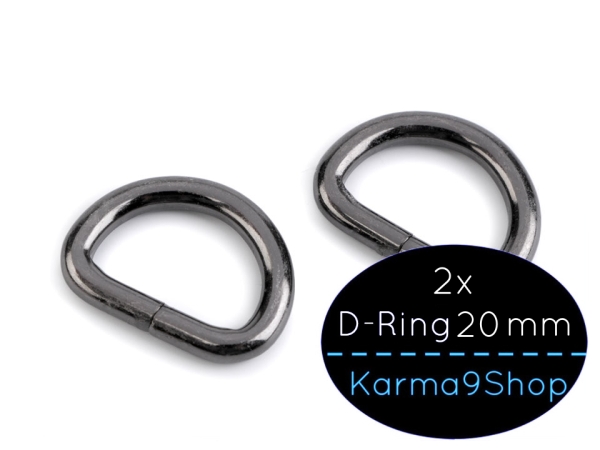 2 D-Ringe 20mm #2 schwarz