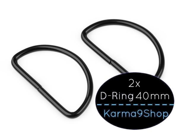 2 D-Ringe 40mm #2 schwarzmatt