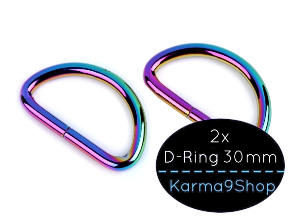 2 D-Ringe 30mm #2 Regenbogen