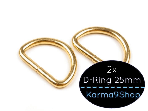 2 D-Ringe 25mm #3 gelbgold
