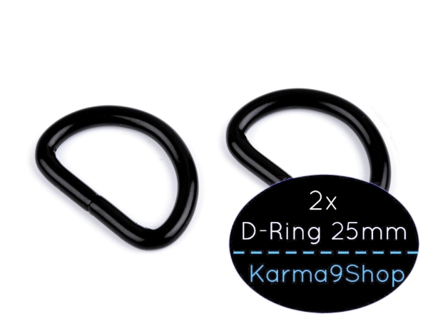 2 D-Ringe 25mm #2 schwarzmatt