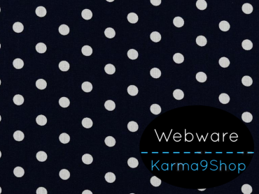 0,5m Webware Dots big dunkelblau