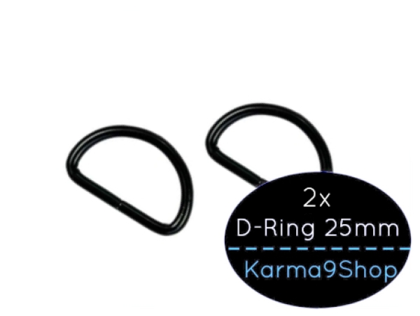 2 D-Ringe 25mm schwarzmatt