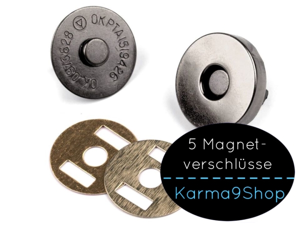 5 Magnetverschlüsse 18mm schwarz