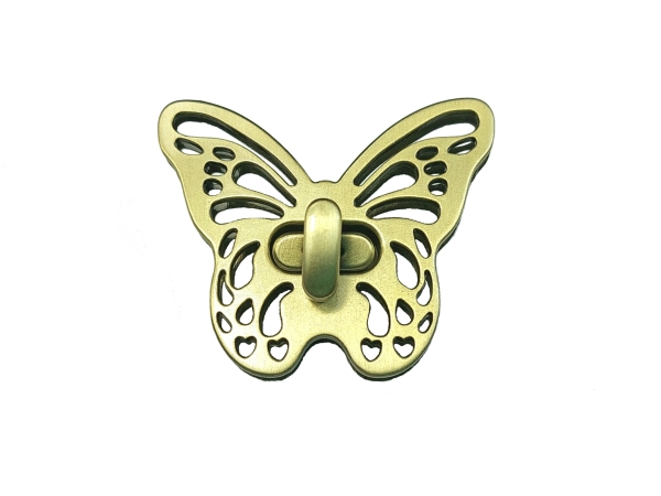 Taschenverschluss Schmetterling #2 altmessing