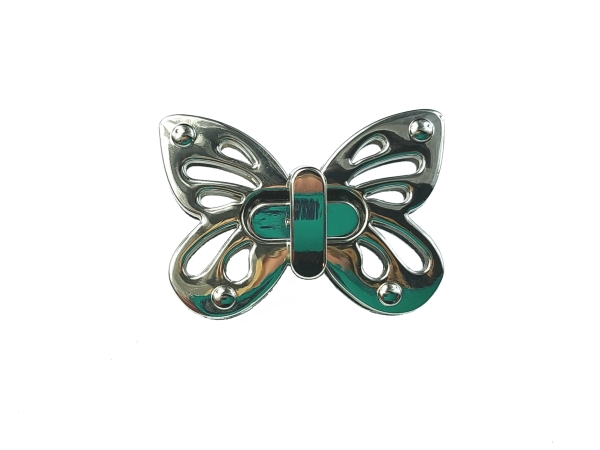 Taschenverschluss Schmetterling #5 silber