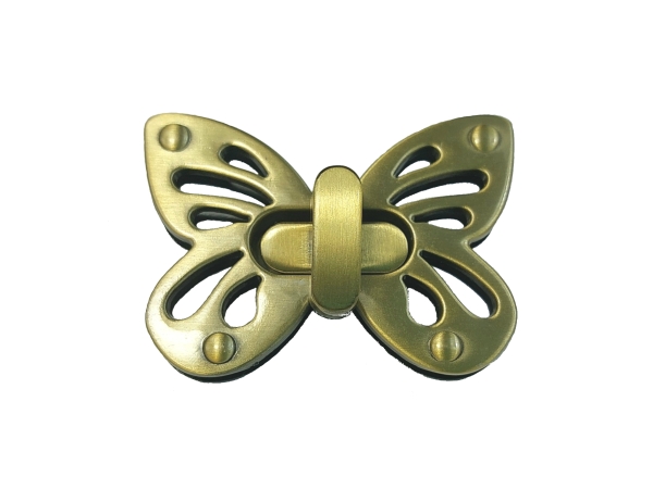 Taschenverschluss Schmetterling #6 altmessing