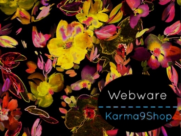 0,5m Webware Blumen pink