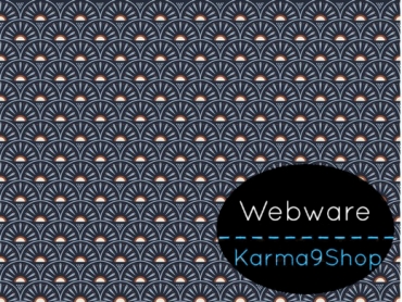 0,5m Webware Retro Graphic dunkelblau