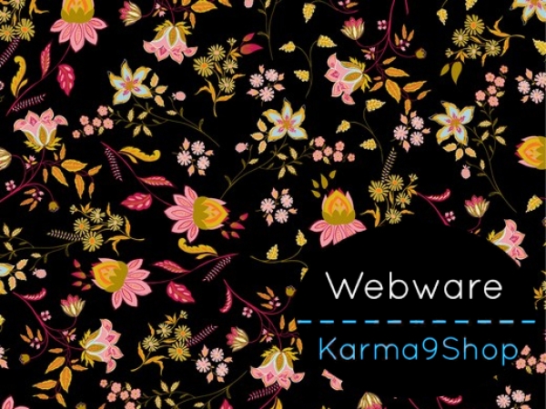 0,5m Webware Lovely Flowers schwarz
