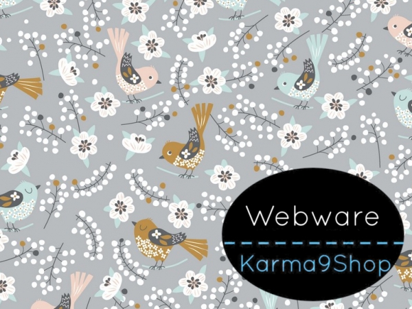 0,5m Webware Sweet Birds hellgrau