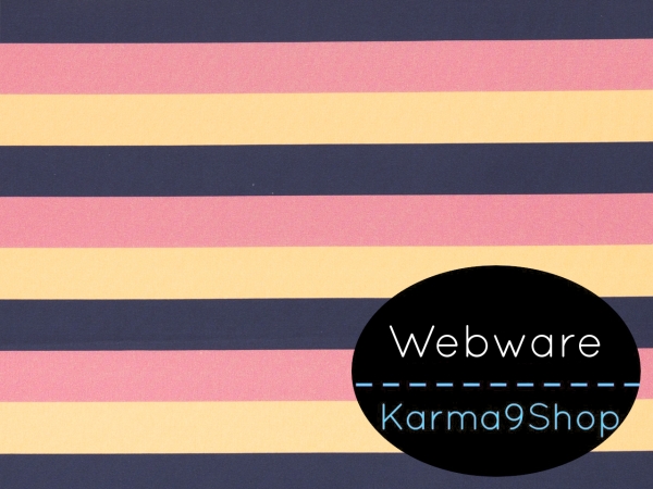 0,5m Webware Kim Streifen vanille / altrosa / dunkelblau