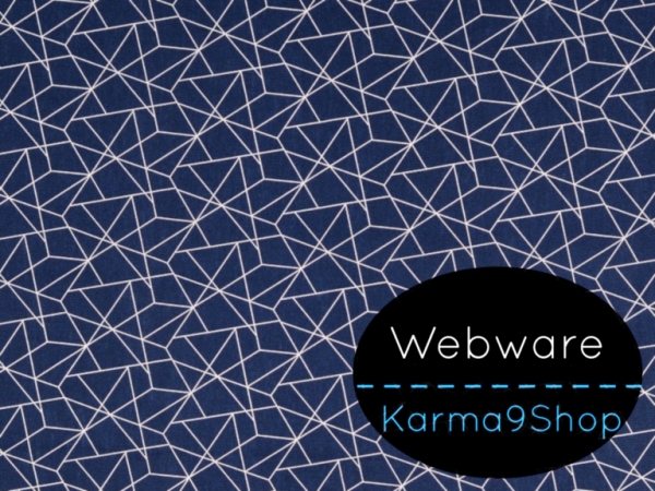 0,5m Webware Linien dunkelblau
