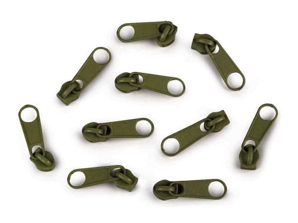 10 Zipper für 3mm ERV olivgrün #327