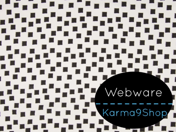 0,1m Webware Quadrate schwarz/weiss #10
