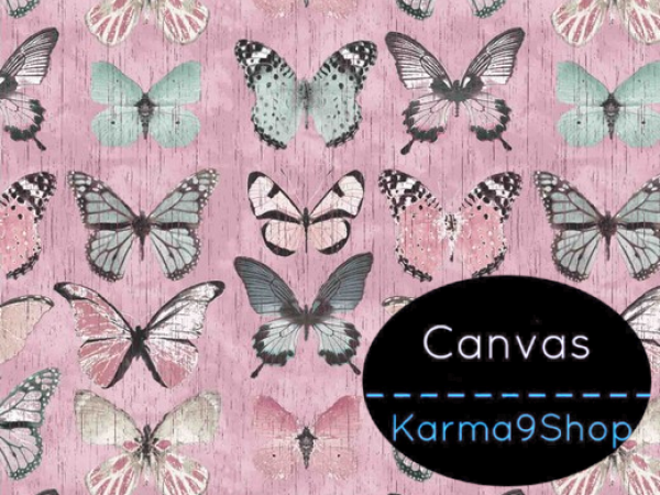 0,5m Canvas Beautiful Butterfly rosa