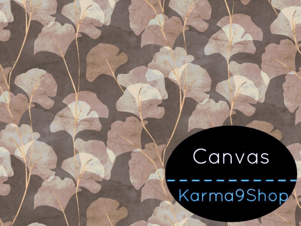 0,5m Canvas Ginkgo Flower taupe