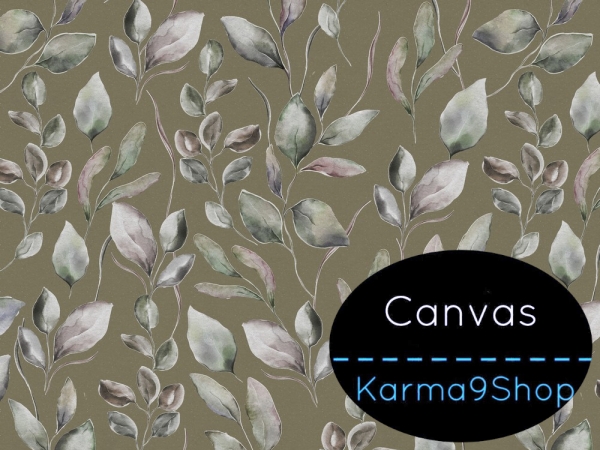 0,5m Canvas Leaves oliv
