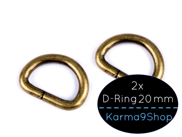 2 D-Ringe 20mm #2 altmessing