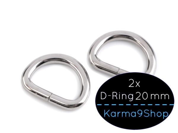 2 D-Ringe 20mm #2 silber