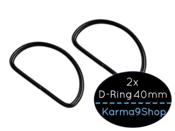 2 D-Ringe 40mm schwarzmatt
