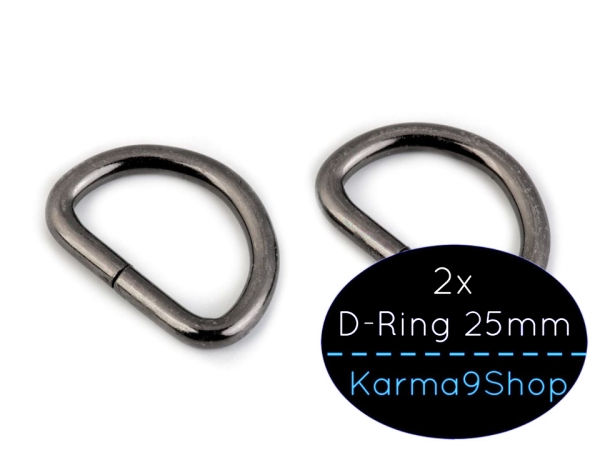 2 D-Ringe 25mm #2 schwarz