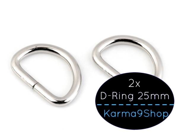 2 D-Ringe 25mm #2 silber