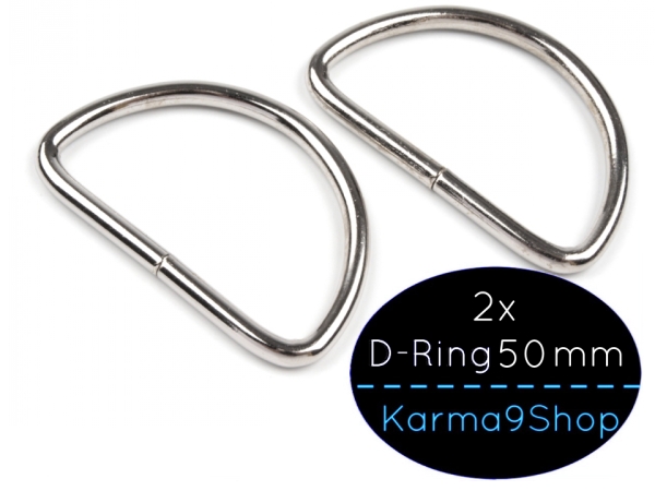 2 D-Ringe 50mm silber
