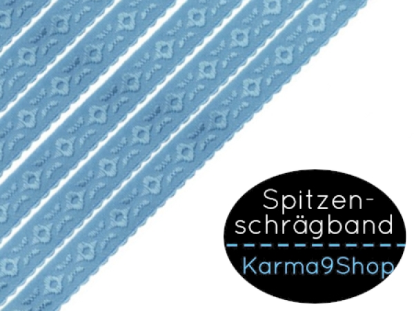 3m Spitzenschrägband #1 eisblau
