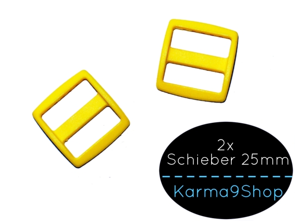 2 Schieber / Stopper 25mm gelb #31