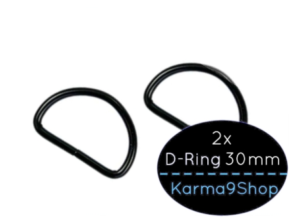 2 D-Ringe 30mm schwarzmatt