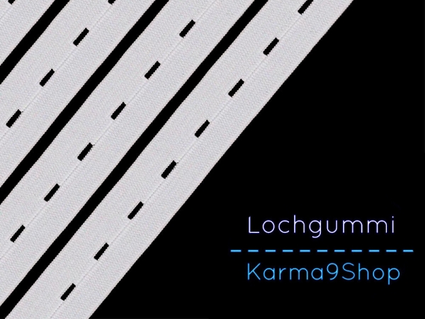 10m Lochgummi 13mm weiß