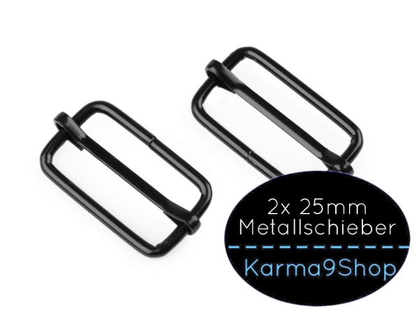 2 Metallschieber 25mm #2 schwarzmatt