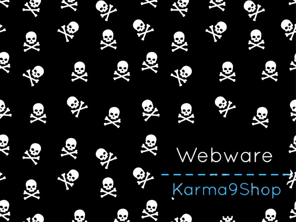 0,5m Webware Kim Totenköpfe weiss